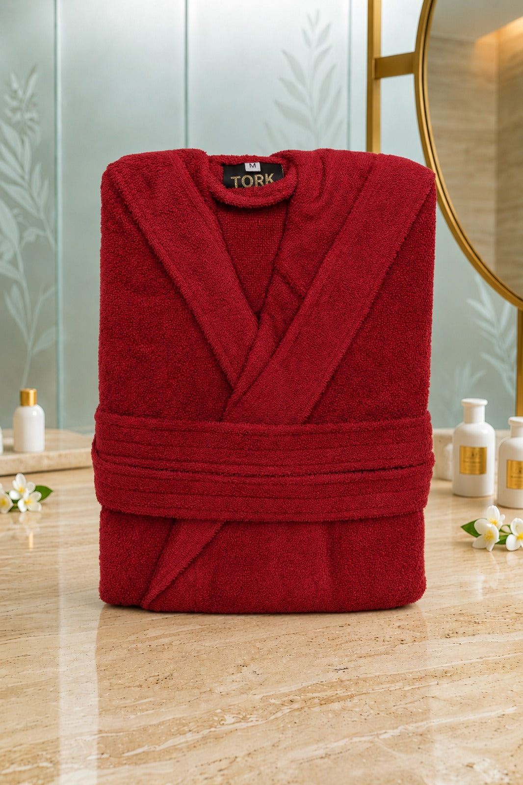 TORK cotton Turkish towel displayed with intricate woven patterns and soft texture in natural colors.